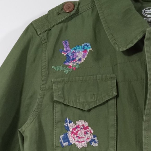 Wonder Nation Girls Green Anorak Button Front Jacket Size XXL (18) NWT - Picture 3 of 11